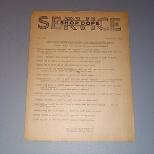RARE 1935 Vintage Original Harley Davidson Service Shop Dope Paper